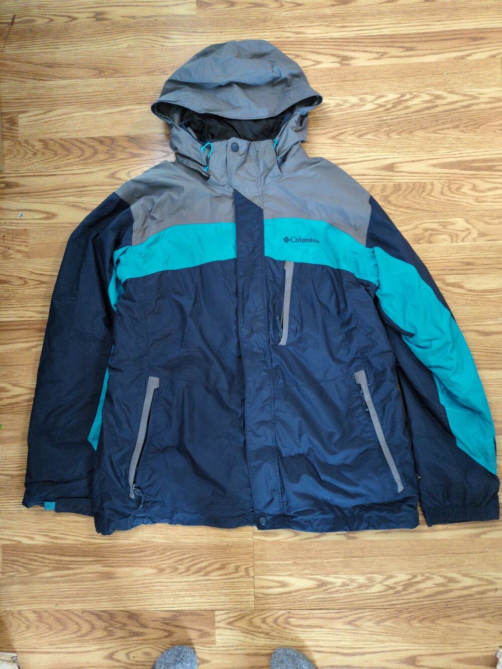 Columbia Whirlibird IV Interchange Jacket Mens Large 3-in-1 Ski Coat Navy Teal